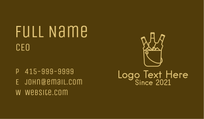 Yellow Beer Bucket  Business Card Image Preview
