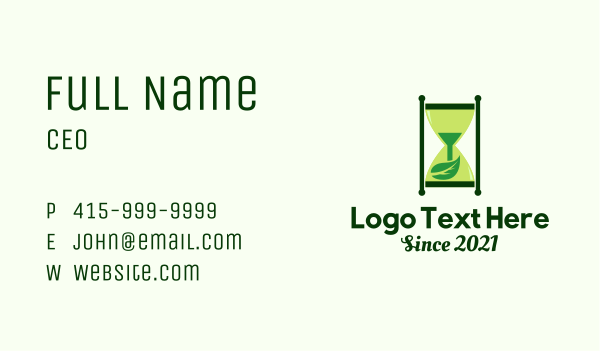 Nature Hourglass Business Card Design Image Preview