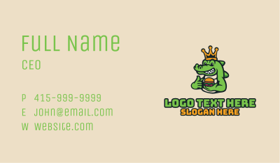 Royal Crocodile Burger Business Card