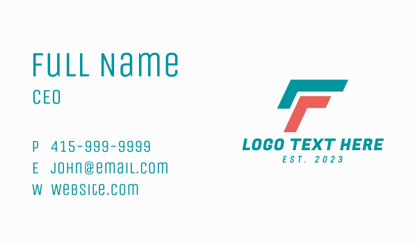 Letter F Line Art Business Card Design Image Preview