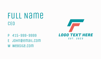 Letter F Line Art Business Card Image Preview
