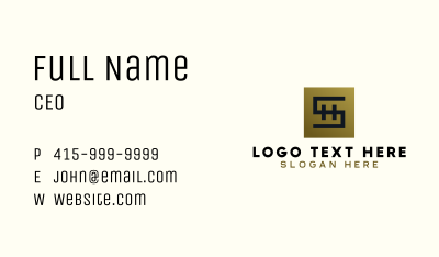 Gold Luxe Letter S Business Card Image Preview