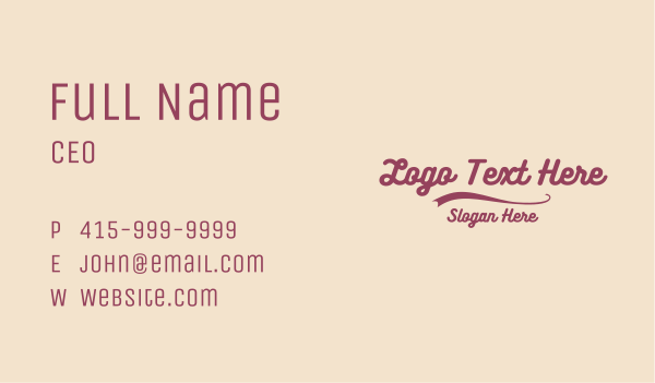 Pretty Calligraphy Wordmark Business Card Design Image Preview