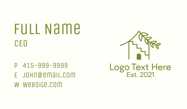 Indoor Plant Home Business Card Design Image Preview