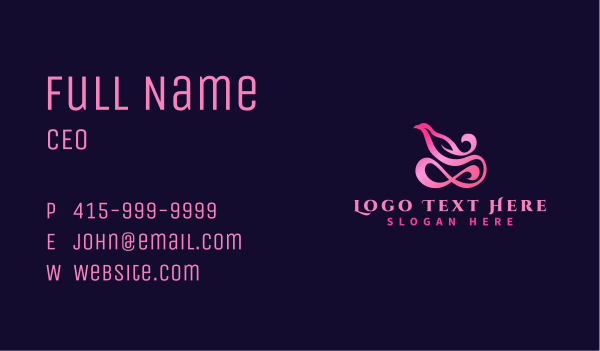 Bird Infinity Ribbon Business Card Design Image Preview