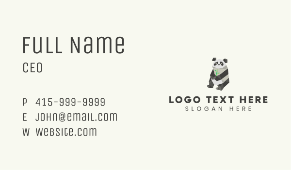 Bamboo Panda Bear Business Card Design Image Preview