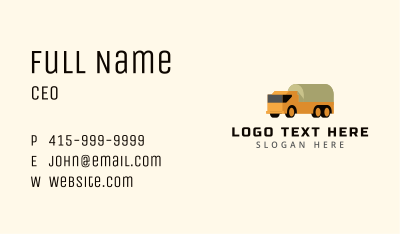 Logistics Tank Truck Transport Business Card Image Preview