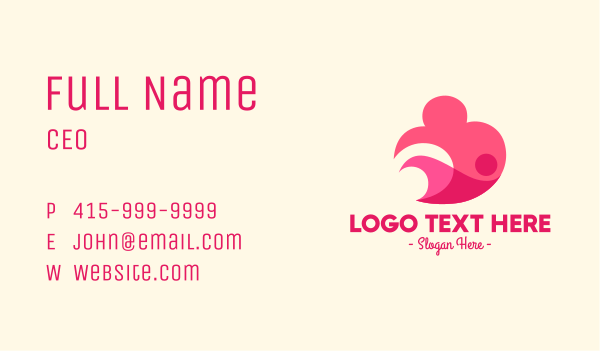 Pink Human Cloud Business Card Design Image Preview