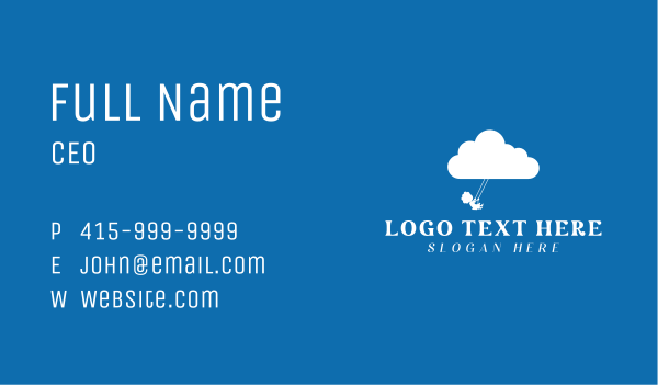 Child Cloud Swing Business Card Design Image Preview