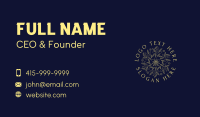 Yellow Floral Ornament Business Card Preview