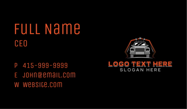 Transportation Pickup Truck Business Card Design Image Preview