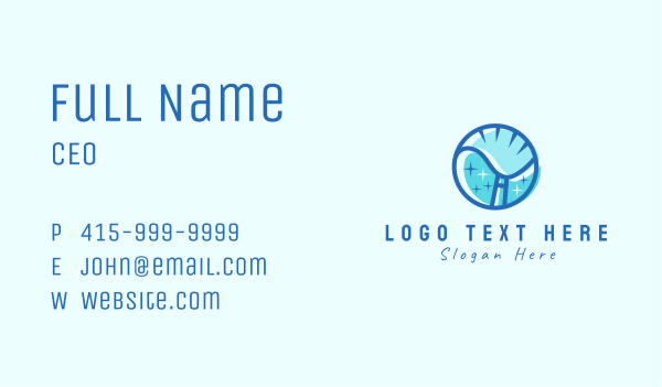 Sanitation Cleaning Broom Business Card Design Image Preview