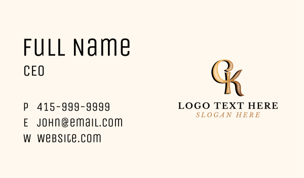 Luxury Letter C & K  Business Card Design Image Preview