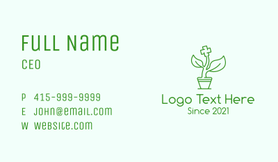 Green Cross Medicine Plant Business Card Image Preview