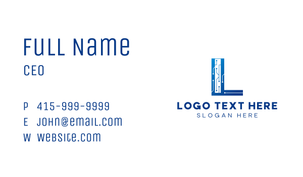 Circuit Tech Letter L Business Card Design Image Preview