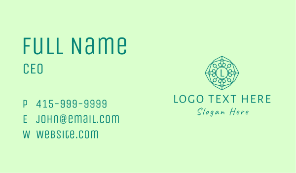 Green Eco Letter Business Card Design Image Preview