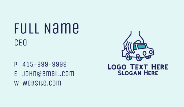 Toy Car Hand Business Card Design Image Preview