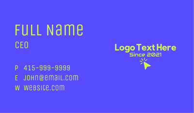 Mouse Pointer Wordmark Business Card Image Preview