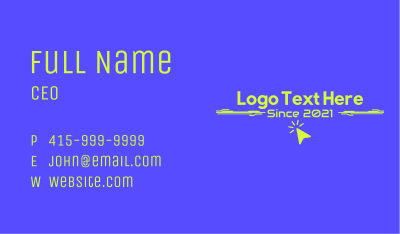 Mouse Pointer Wordmark Business Card