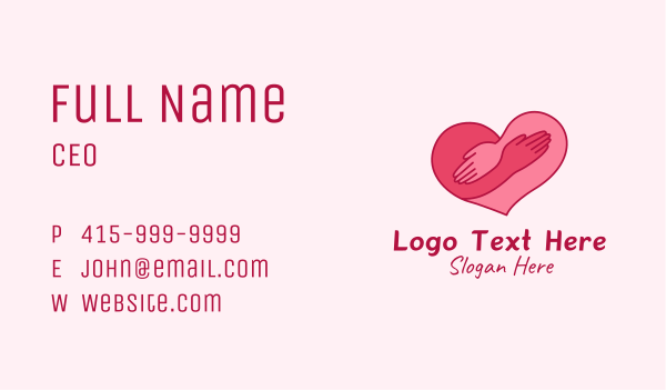 Dating Heart Hug Business Card Design Image Preview