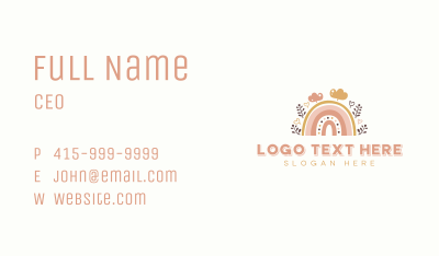 Boho Rainbow Nursery Business Card Image Preview