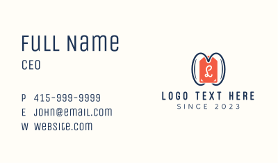 Price Tag Lettermark Business Card Image Preview