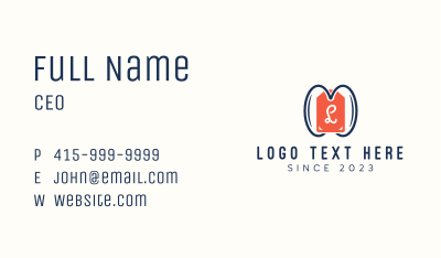 Price Tag Lettermark Business Card Image Preview