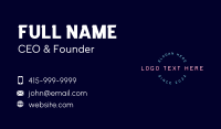 Circle Neon Wordmark Business Card Image Preview