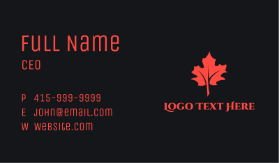 Canadian Maple Leaf  Business Card