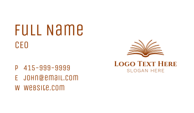Book Publishing Author Business Card Image Preview
