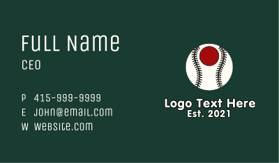Japanese Baseball Team Business Card
