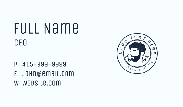 Hipster Moustache Barber Business Card Design Image Preview