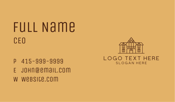 Traditional House Structure Landmark Business Card Design Image Preview
