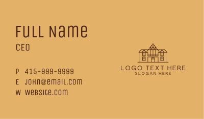 Traditional House Structure Landmark Business Card Image Preview