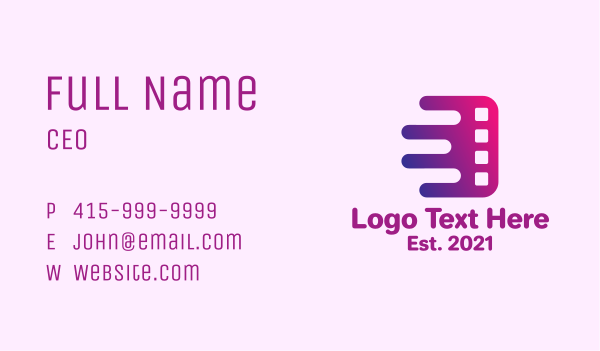 Fast Film Strip Business Card Design Image Preview