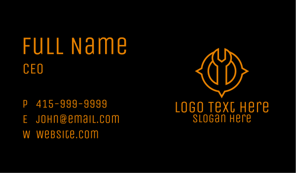 Wrench Location Compass Business Card Design