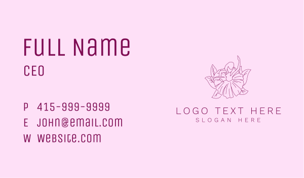 Lady Flower Dress Business Card Design Image Preview