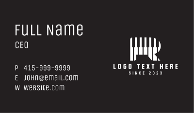 Piano Instrument Letter R  Business Card Image Preview