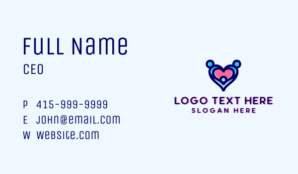Heart Family Parenting Business Card Design Image Preview