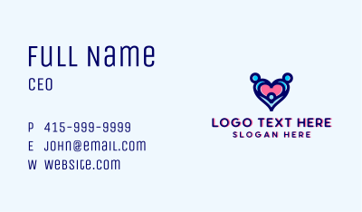 Heart Family Parenting Business Card Image Preview