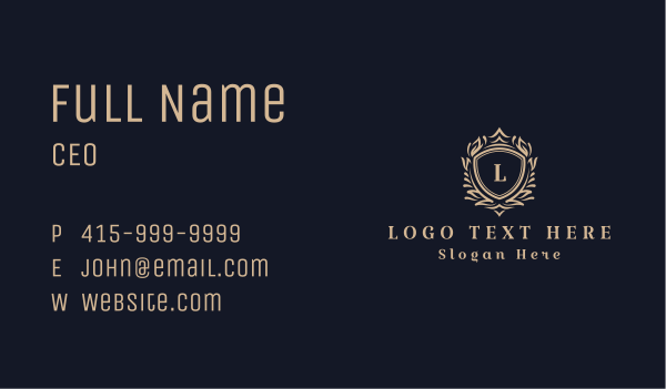 Deluxe Shield Lettermark Business Card Design Image Preview