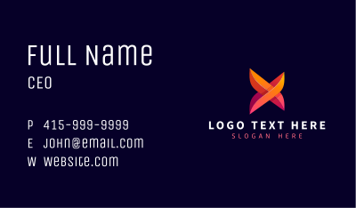 Creative Abstract Letter X Business Card Image Preview