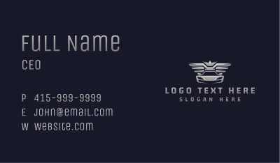 Kingdom Wings Crown Car Business Card Image Preview