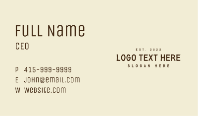 Generic Vintage Wordmark Business Card Image Preview