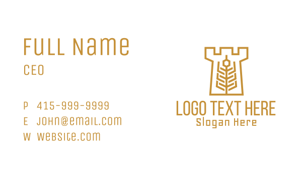 Golden Wheat Tower Business Card Design Image Preview