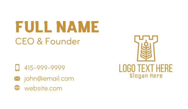 Golden Wheat Tower Business Card Design