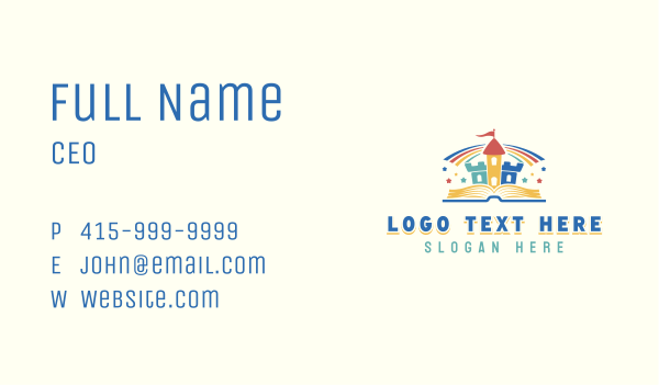 Castle Daycare Learning Business Card Design Image Preview