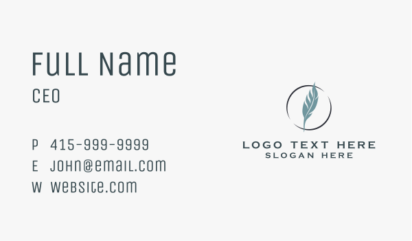 Feather Quill Calligraphy Business Card Design Image Preview