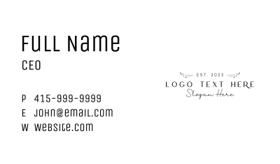 Minimalist Fashion Wordmark Business Card Image Preview