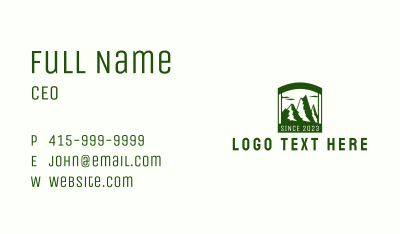 Window Mountain Camping  Business Card Image Preview